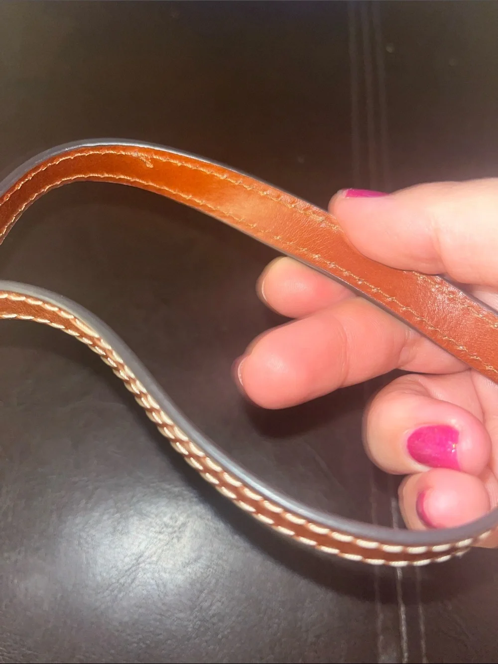 Leather Wristlet Strap - Brown with Gold Hardware